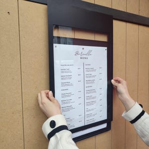 Mockup example of logo branding on the front of the menu box
