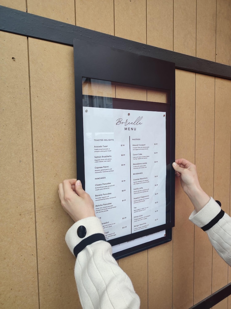 Mockup example of logo branding on the front of the menu box