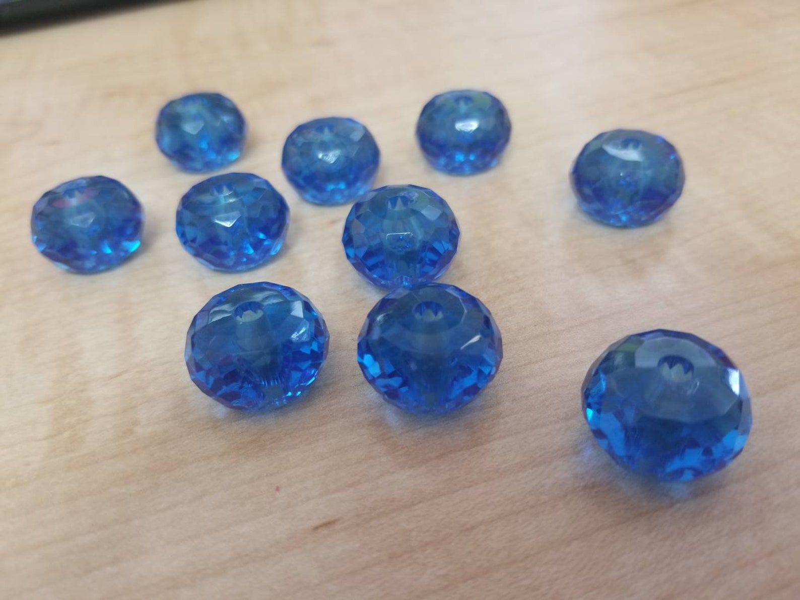 18mm Clear Blue Faceted Plastic Beads Etsy
