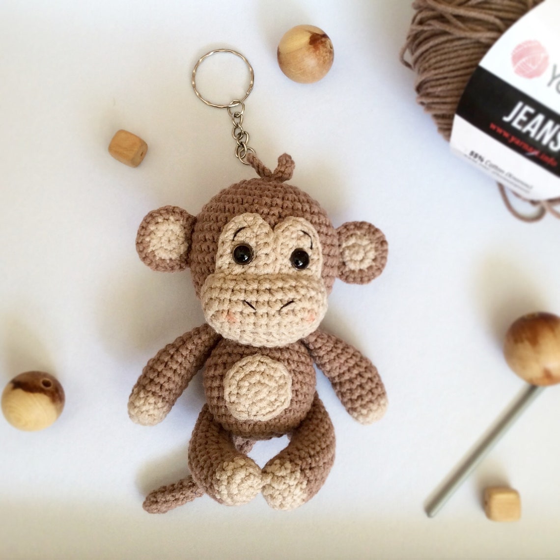 Crochet Monkey Pattern. Amigurumi Monkey Keychain Pattern. PDF Etsy