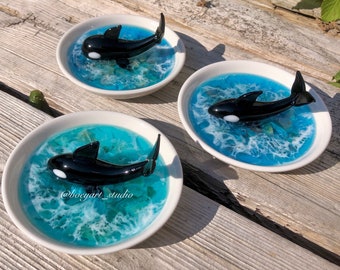 Orca Jewelry Holder, Ocean Rings Dish, Earrings Holder