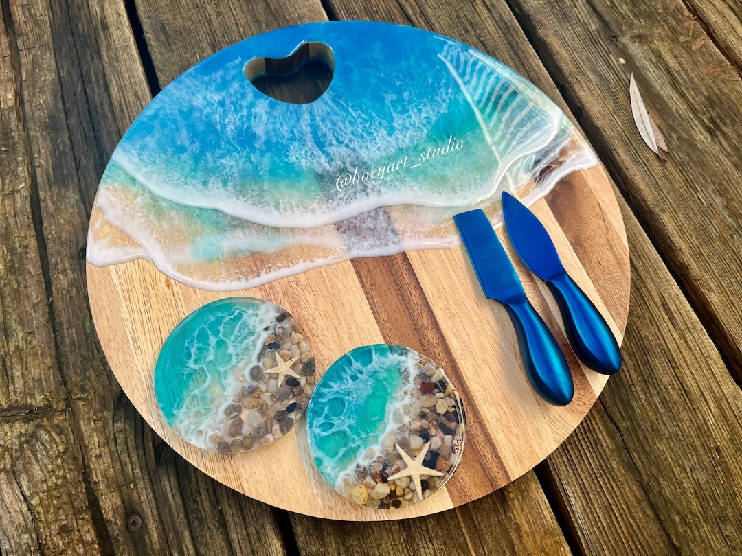 Ocean Heart Cheese Board, Personalized Laser Engraving, House Warming