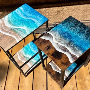 Ocean End Table, Nightstand, Coffee Table, Home Decoration, Thanksgivings Gift