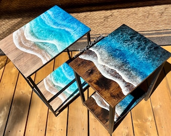 Ocean End Table, Nightstand, Coffee Table, Home Decoration, Thanksgivings Gift