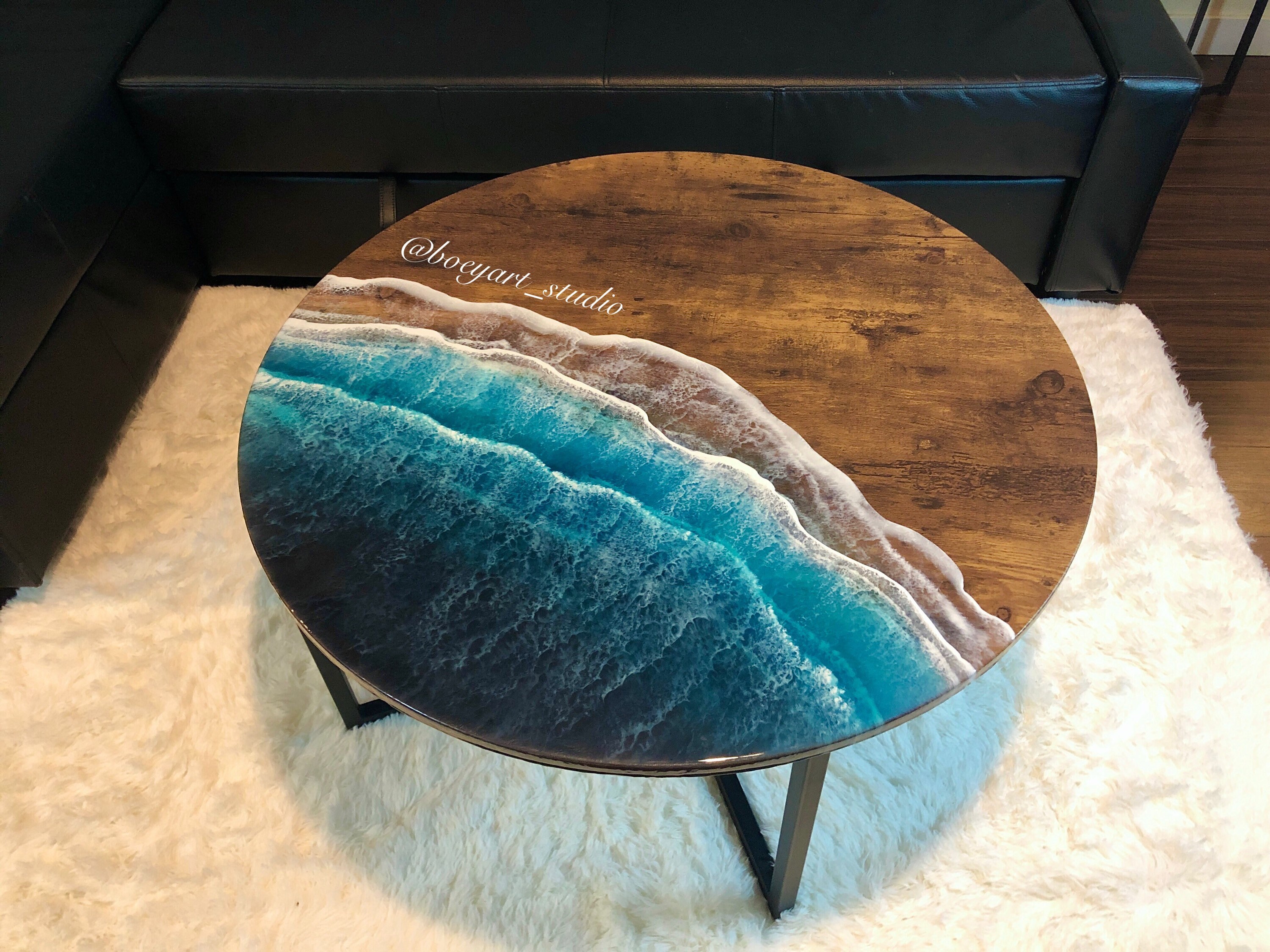 Resin Ocean Wave Coffee Table, 3d Table, Stingrays, Living Room Table, Home  Decor, Round Table, Epoxy Resin Table, Ocean Wave Resin Table 