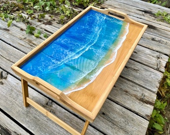 Ocean Bed Tray (Made-to-order), Beach Bed Tray, Breakfast in Bed, Christmas Gift
