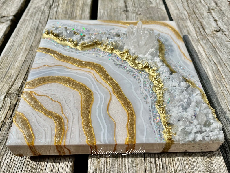 Luxury Crystal Wall Art Geode Wall Art Natural Crystal Resin Etsy