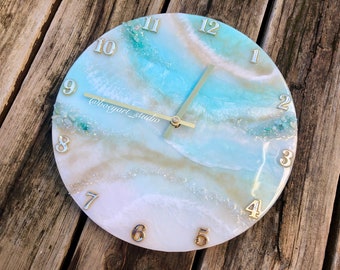 Geode Crystal Clock, Handmade Resin Clock, Crystal Clocks, House Warming Gift