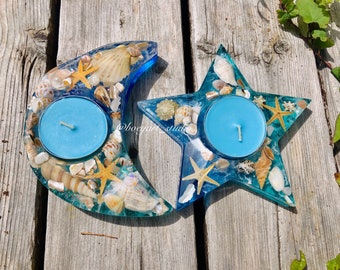 Ocean Large Candle Holder, Moon Star Candle Stand, Home Decor, Office Decor