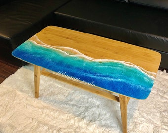 Made-to-Order, Ocean Coffee Table, Ocean Table, Home Decoration, Bamboo Table