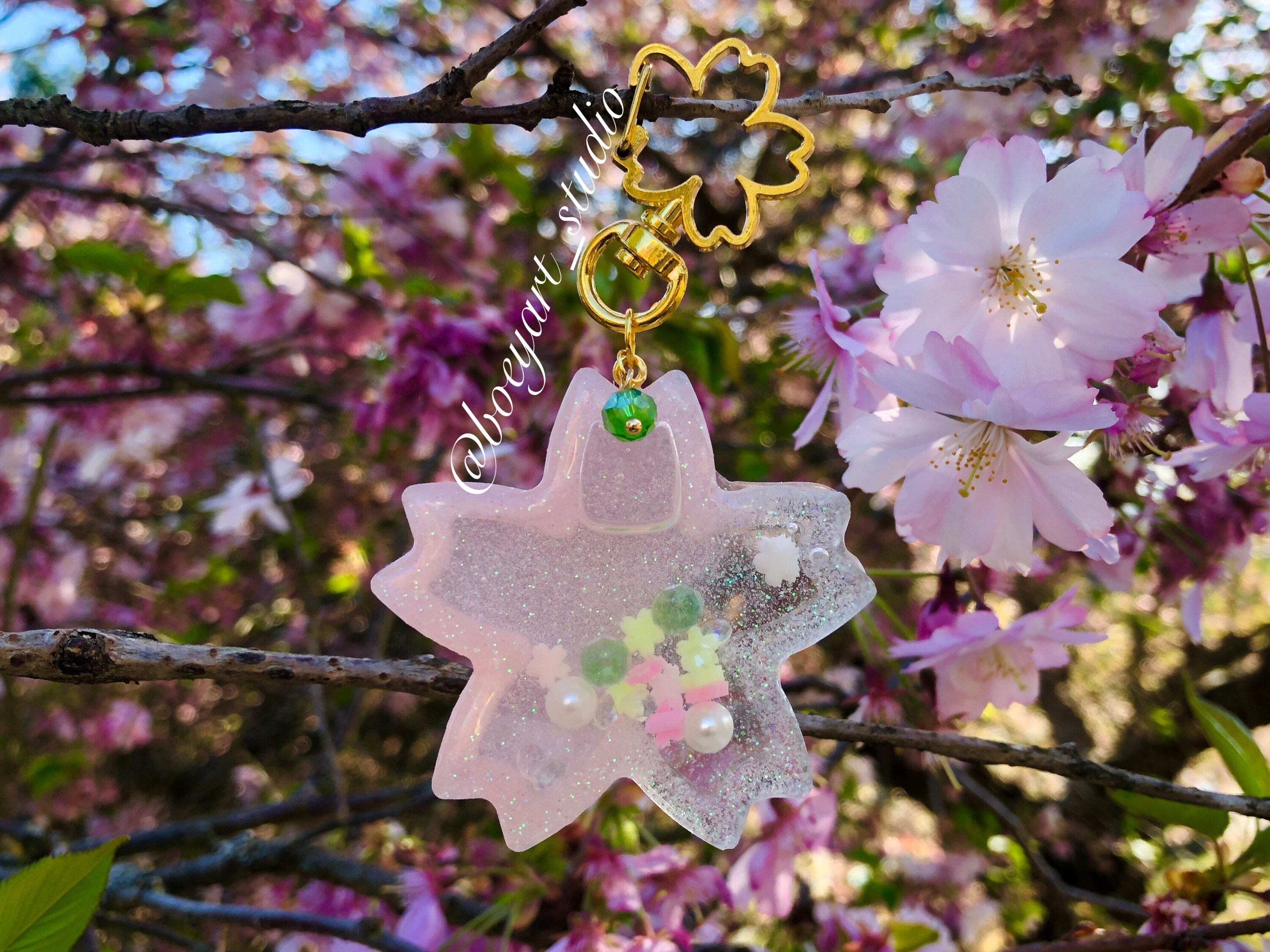 Cherry Blossom Keychain Handmade Sakura Keychain Gift for Etsy