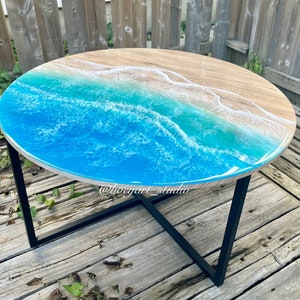 Epoxy Resin Table With Light, Epoxy Resin Art Table With Glowing Sharks,  Ocean Wave Table, Custom Order Epoxy Resin Table, Dining Table 