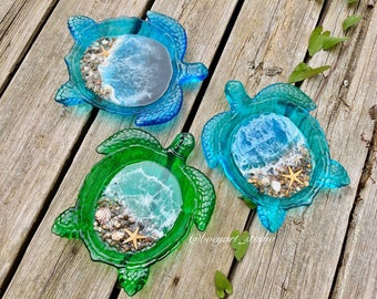 Ocean Jewelry Storage, Turtle Tray, Home Decor, Office Decor