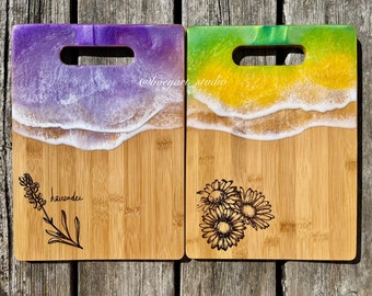 Ocean Cheese Board, Flower Cutting Board , Made-to-Order