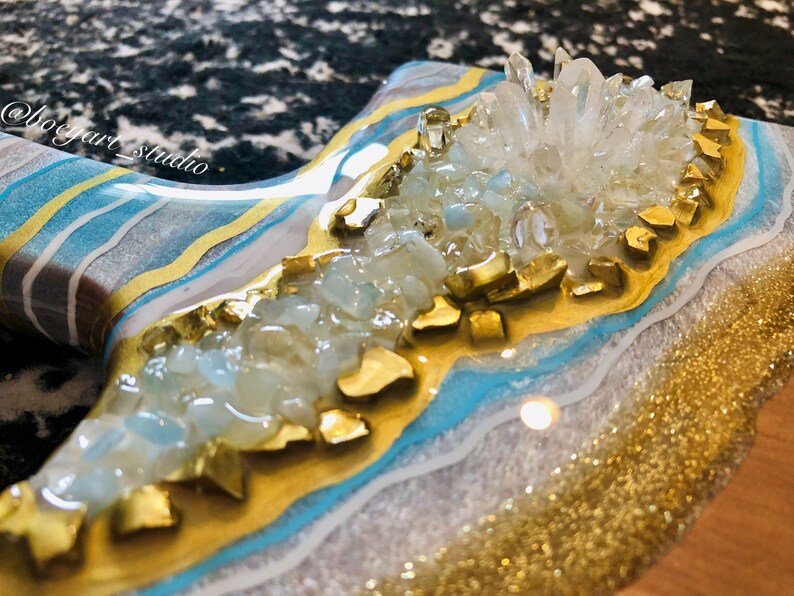 Quartz Crystal Serving Board, Geode Cheese Board, Personalized ...