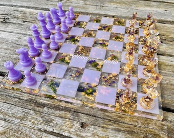 Flower Chess Board, Chess Board Set, Resin Chess Board