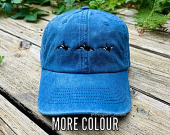 Orca Whale Cap, Embroidered Cap, Made to Order, Ocean Cap, Orca Lovers