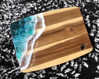 Ocean Cheese Board, Personalized Laser Engraving, Christmas Gift, Made to Order