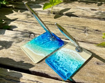 Ocean Pen Holder, Business Card Holder, Home Decor, Office Decor