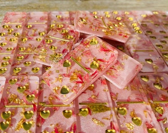 Flower Dominos, Handmade Dominos Set, Shell Domino