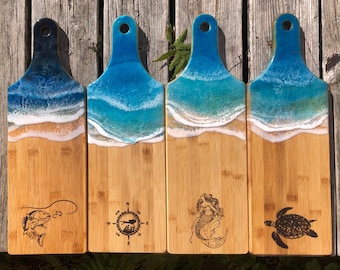 Medium Ocean Serving Board, Personalized Laser Engraving, Made-to-Order