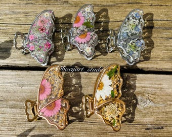 Floral Hair Claw Clip: Gold or Silver Flower Accessories