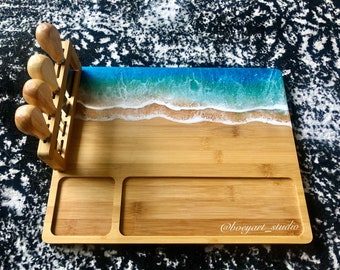 Ocean Cheese Board with Knives Set, Customer Engraving, Wedding, House Warming Gift, Thanksgivings Gift