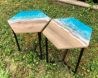 Ocean Coffee Table, Ocean Nightstand, End Table, Christmas Gift (1 table)