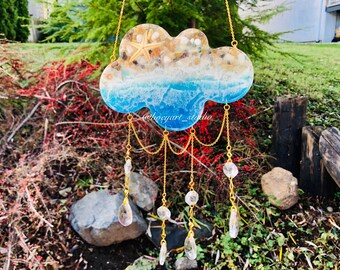 Ocean Crystal Suncatcher, Resin Shell Window Hanger, Home Decor, Thanksgivings Gift
