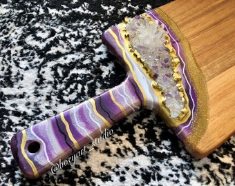 Amethyst Crystal Serving Board, Geode Cheese Board, Personalized Engraving, House Warming Gift