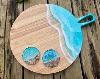 Large Ocean Cheese Board, Personalized Laser Engraving, Made-to-Order