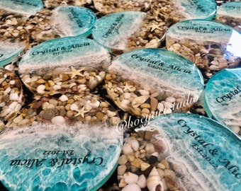 Personalization Ocean Coaster, Wedding Gift (Made-to-Order)