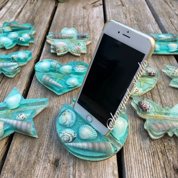 Ocean Phone Stand, Mobile phone Holder, Resin Art