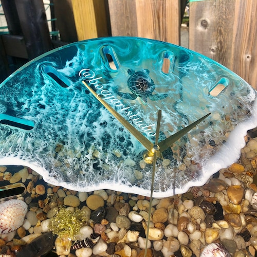 Ocean Clock Handmade Resin Clock Beach Clocks House Warming Etsy