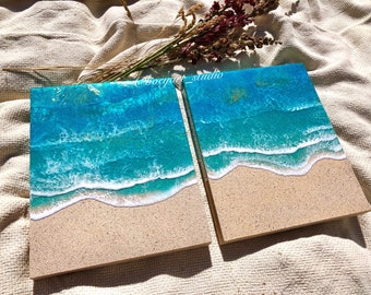 8”x10” Ocean Wall Art, 3D Ocean Painting, House Warming Gift