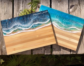 Medium Ocean Serving Board, Personalized Laser Engraving, Made-to-Order