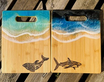 Ocean Cheese Board, Dolphin Shark Cutting Board , Made-to-Order