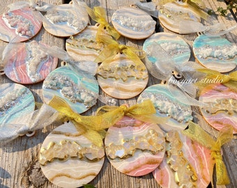 Geode Christmas Ornaments, Crystal Ornaments, Christmas Tree Decor