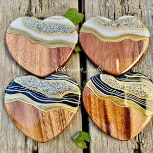 Geode Heart Wood Coaster, Alla hjärtans dag-present