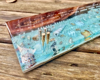 Ocean Cribbage Board, Made to Order, Handmade Gaming Set, House warming Gift