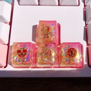 Moon Star Handmade Keycaps, Salior Moon Cherry Switch, Gaming Keycaps
