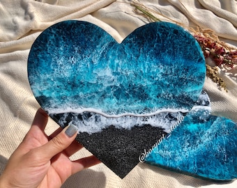 9” Ocean Heart Wall Art, Home Decor, Office Decor, Valentines Day Gift