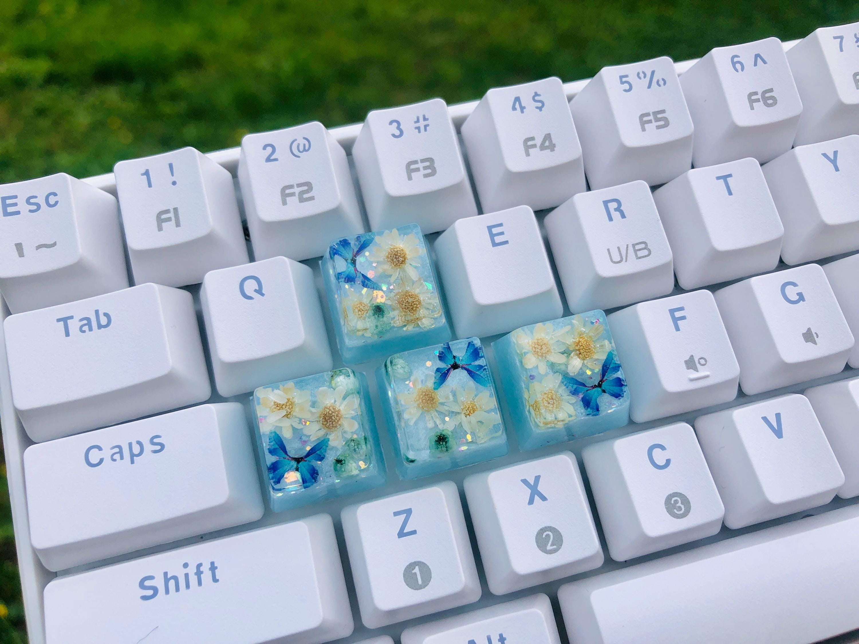 Flower Butterfly Handmade Keycaps, Cherry Switch, Floral Gaming Keycaps ...