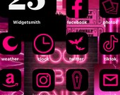 Spooky Icon Pack | IOS14 Homescreen | Pink and Black | 35 iPhone Icons | Halloween Icons | iphone widget | Cute Icons | widget covers