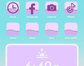 Lavender Aesthetic Icon Pack | IOS14 Homescreen | 34 iPhone Icons | Purple Icons | iphone widget | Cute Icons | widget covers