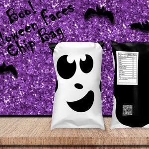 Halloween Faces Chip bags, BOO! Printable Chip bag digital file