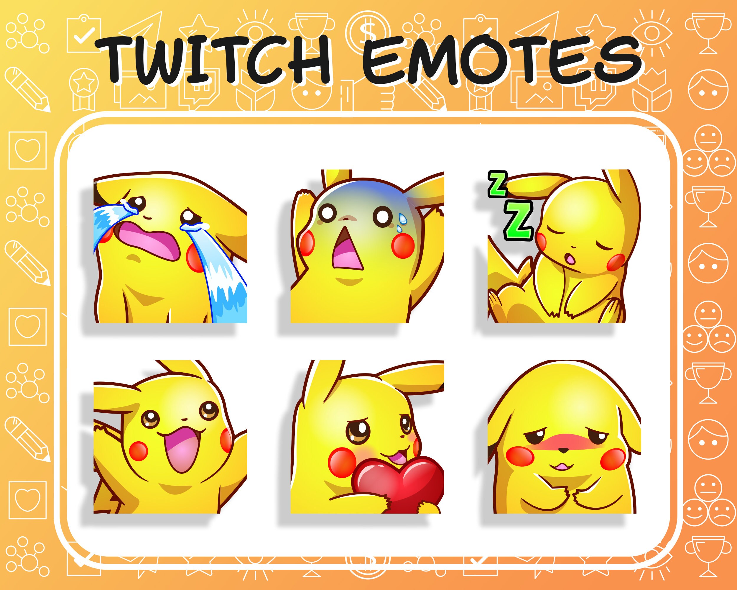6 x Twitch Emotes Pikachu Etsy