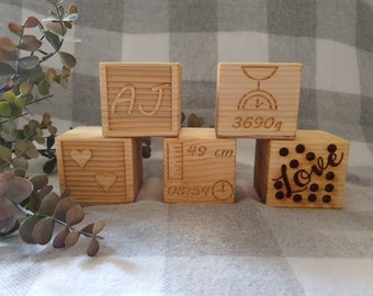 Personalized Wooden Cube Baby