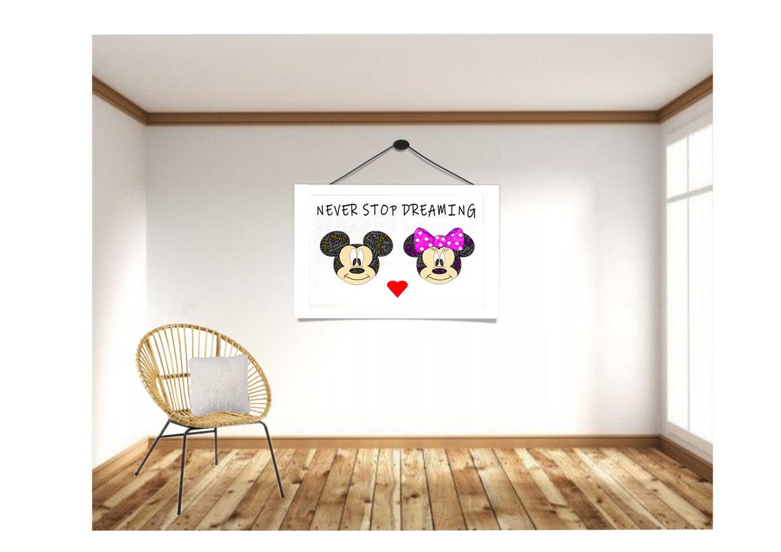 Mickey & Minnie Print digital wall art Disney Print Art | Etsy