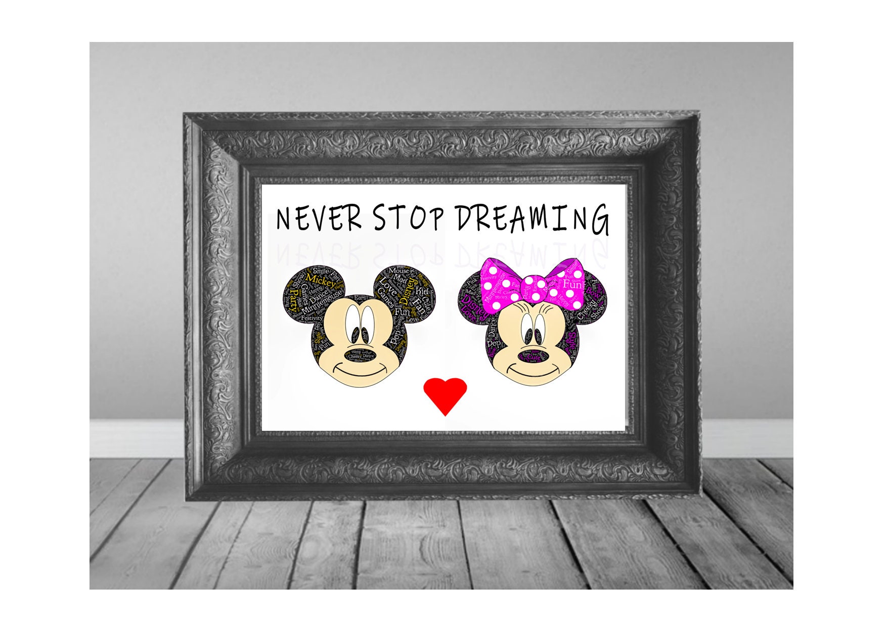 Mickey & Minnie Print digital wall art Disney Print Art | Etsy